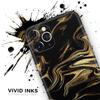 Black & Gold Marble Swirl V7 2 - DesignSkinz Protective Vinyl Decal Wrap Skin Cover Compatible with The Apple iPhone 11 Pro Max (Full-Body, Screen Trim & Back Glass Skin) view 3