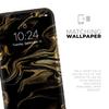 Black & Gold Marble Swirl V7 2 - DesignSkinz Protective Vinyl Decal Wrap Skin Cover Compatible with The Apple iPhone 11 Pro Max (Full-Body, Screen Trim & Back Glass Skin) view 4