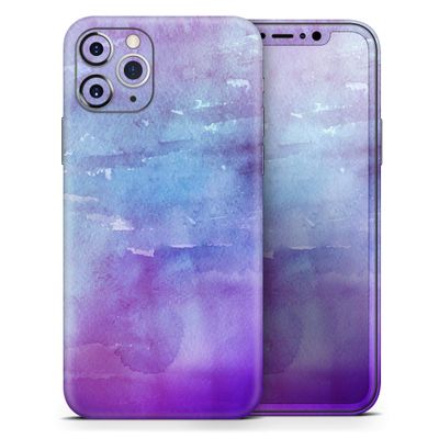 Blotted Purple 896 Absorbed Watercolor Texture - DesignSkinz Protective Vinyl Decal Wrap Skin Cover Compatible with The Apple iPhone 11 Pro Max (Full-Body, Screen Trim & Back Glass Skin)