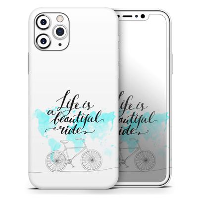 Life is a Beautiful Ride v2 - DesignSkinz Protective Vinyl Decal Wrap Skin Cover Compatible with The Apple iPhone 11 Pro Max (Full-Body, Screen Trim & Back Glass Skin)