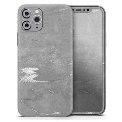 Dark Silver Marble Swirl V7 - DesignSkinz Protective Vinyl Decal Wrap Skin Cover Compatible with the Apple iPhone 11 Pro Max (Full-Body, Screen Trim & Back Glass Skin)