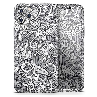 Hippie Dippie Doodles - DesignSkinz Protective Vinyl Decal Wrap Skin Cover Compatible with The Apple iPhone 11 Pro Max (Full-Body, Screen Trim & Back Glass Skin)