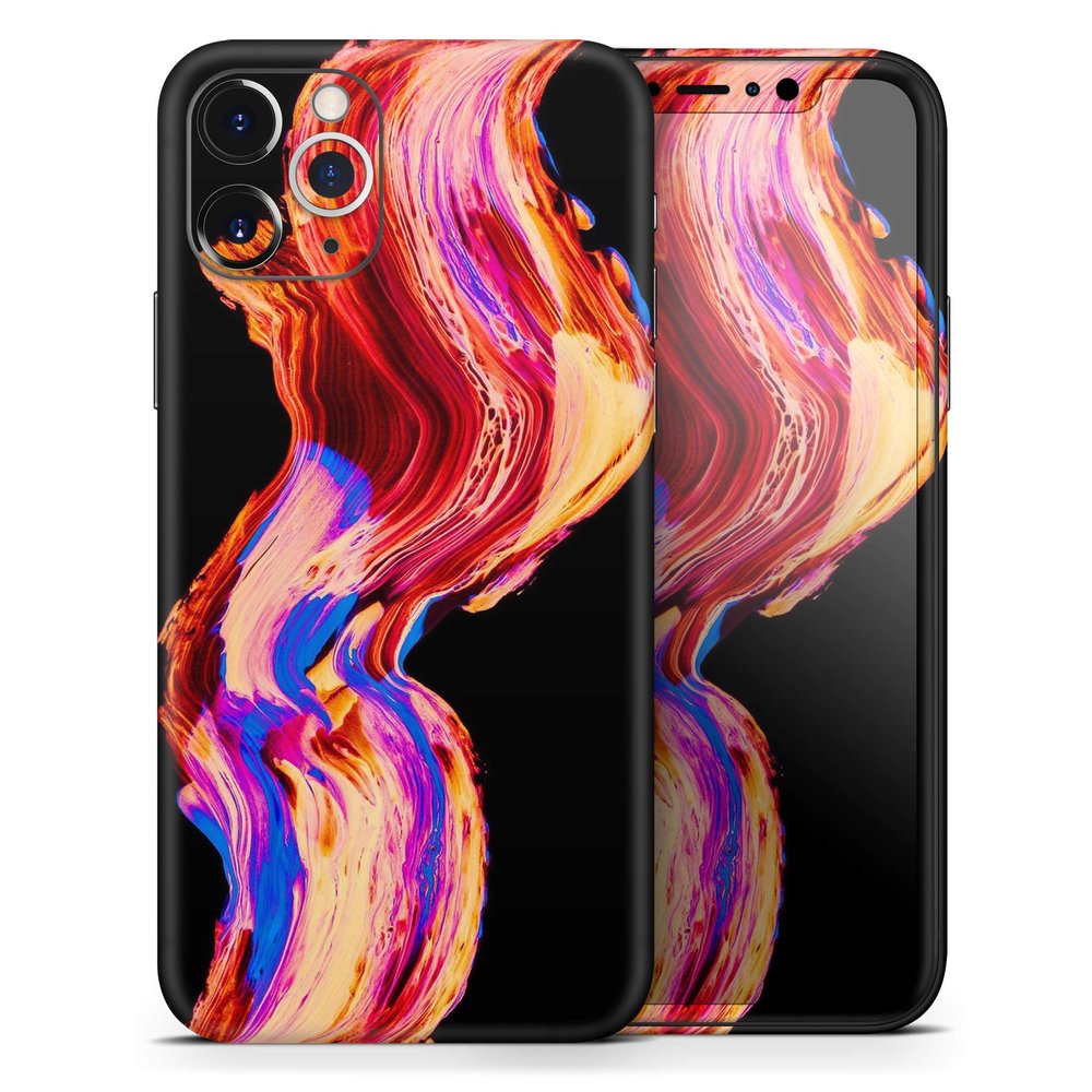 Liquid Abstract Paint V80 - DesignSkinz Protective Vinyl Decal Wrap Skin Cover Compatible with The Apple iPhone 11 Pro Max (Full-Body, Screen Trim & Back Glass Skin)