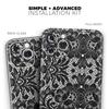 Black and White Lace Pattern V108 - DesignSkinz Protective Vinyl Decal Wrap Skin Cover Compatible with The Apple iPhone 11 Pro Max (Full-Body, Screen Trim & Back Glass Skin) view 2