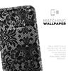 Black and White Lace Pattern V108 - DesignSkinz Protective Vinyl Decal Wrap Skin Cover Compatible with The Apple iPhone 11 Pro Max (Full-Body, Screen Trim & Back Glass Skin) view 4