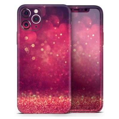 Dark Pink Shimmering Orbs of Light - DesignSkinz Protective Vinyl Decal Wrap Skin Cover Compatible with The Apple iPhone 11 Pro Max (Full-Body, Screen Trim & Back Glass Skin)