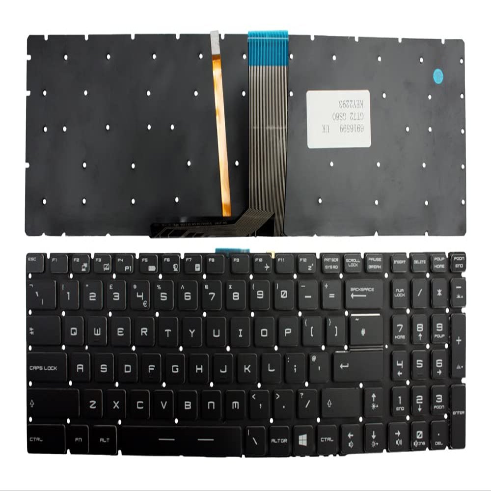 Power4Laptops UK Layout Backlit Black Replacement Laptop Keyboard Compatible with MSI Gaming GT72 6QD-409UK