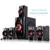 Be Free Sound 5.1 Channel Surround Sound Bluetooth Speaker System in Red with Remote Control, FM Radio, 4" Amplifier, 2.5" Speakers, Black view 2