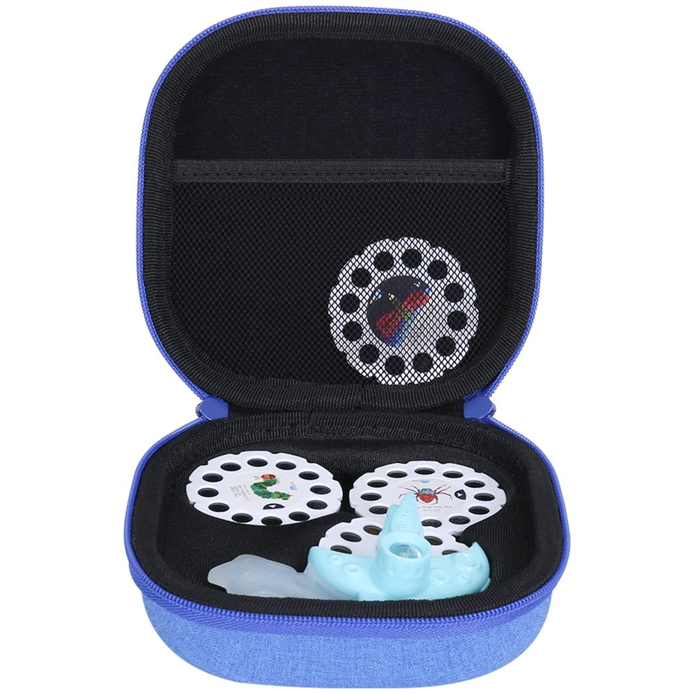 Aenllosi Hard Carrying Case Replacement for Moonlite Mini Projector Gift Pack fits upto 20 Storybook Reels,Storybook Projector Organizer(Only Case,Blue)