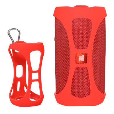 Alltravel Featured Silicon Sleeve for JBL FLIP 5 Waterproof Portable Bluetooth Speaker, More Protective and and Real Sound Design (Red)
