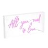 JONATHAN Y NEN1011A All You Need is Love 23.63" X 11.75" Contemporary Glam Acrylic Box USB Operated LED Neon Light, Pink view 2
