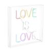 JONATHAN Y NEN1016A Love is Love 15" Square Contemporary Glam Acrylic Box USB Operated LED Neon Light, Multi-Colored view 2