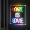 JONATHAN Y NEN1016A Love is Love 15" Square Contemporary Glam Acrylic Box USB Operated LED Neon Light, Multi-Colored view 3