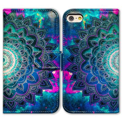 Bcov Case for iPod Touch 7/iPod Touch 6,Bcov Mandala Flower Space Wallet Flip Leather Cover Case with Credit Card ID Card Slot Holder Kickstand for iPod Touch 7/6/5