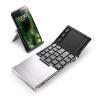 iClever Foldable Keyboard, BK08 Foldable Bluetooth Keyboard with Touchpad, Aluminum Build, USB-C Charge, Equipped with Stand Holder and Carrying Bag, Portable for Laptop, iPad, iPhone, Silver view 1