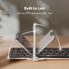 iClever Foldable Keyboard, BK08 Foldable Bluetooth Keyboard with Touchpad, Aluminum Build, USB-C Charge, Equipped with Stand Holder and Carrying Bag, Portable for Laptop, iPad, iPhone, Silver view 4