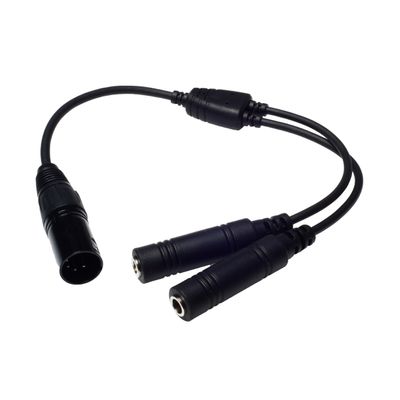 Wirenest GA Twin Plug to Airbus 5 Pin XLR Headset Adapter - Dual General Aviation PJ-055 (.206) and PJ-068 (.25) Jacks Connector - Compatible with Most Major Brand Pilot Headsets