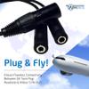 Wirenest GA Twin Plug to Airbus 5 Pin XLR Headset Adapter - Dual General Aviation PJ-055 (.206) and PJ-068 (.25) Jacks Connector - Compatible with Most Major Brand Pilot Headsets view 2