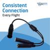 Wirenest GA Twin Plug to Airbus 5 Pin XLR Headset Adapter - Dual General Aviation PJ-055 (.206) and PJ-068 (.25) Jacks Connector - Compatible with Most Major Brand Pilot Headsets view 4