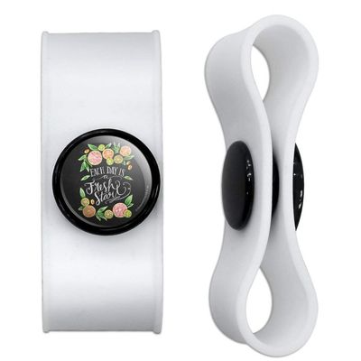 GRAPHICS & MORE Each Day is a Fresh Start Citrus Headphone Earbud Cord Wrap - Charging Cable Manager - Wire Organizer Set of 2 - White
