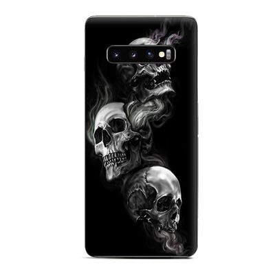 Skins for Samsung Galaxy S10 Plus Skin Decal Vinyl Wrap - Decal Stickers Skins Cover -Glowing Skulls in Smoke