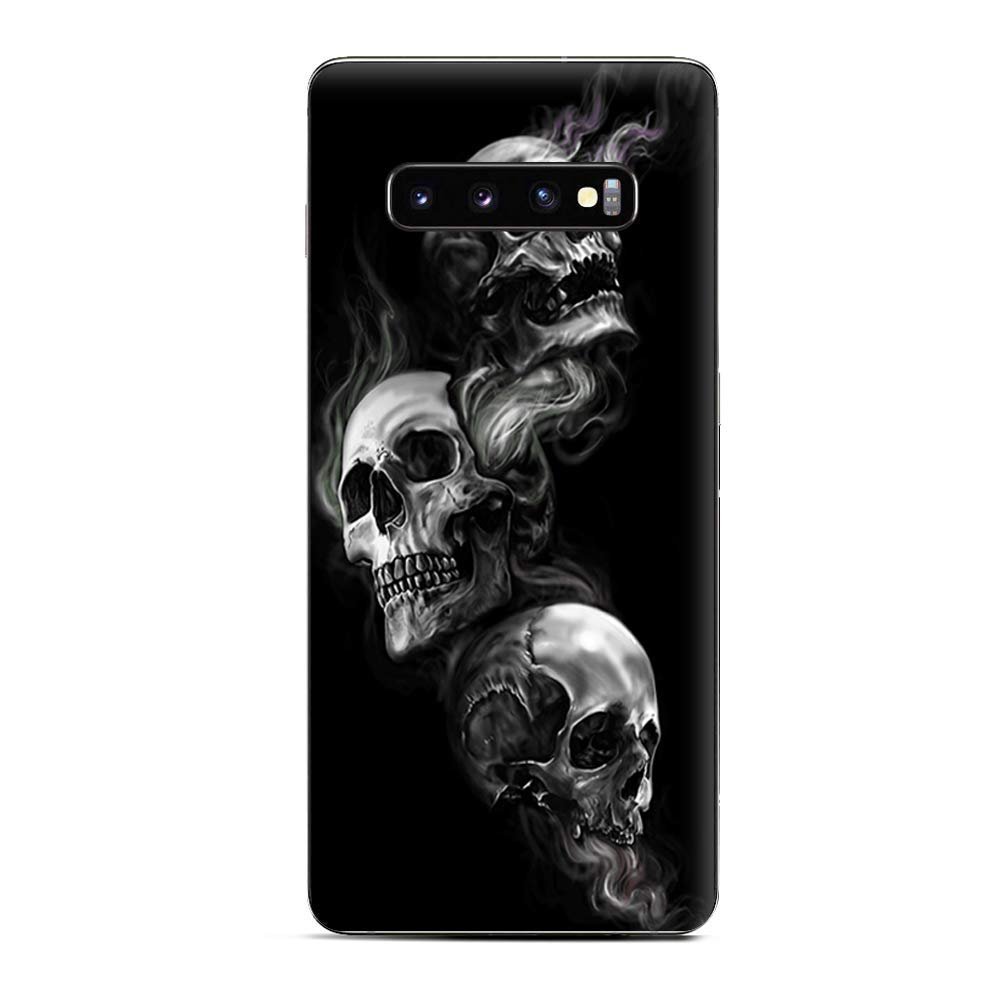 Skins for Samsung Galaxy S10 Plus Skin Decal Vinyl Wrap - Decal Stickers Skins Cover -Glowing Skulls in Smoke