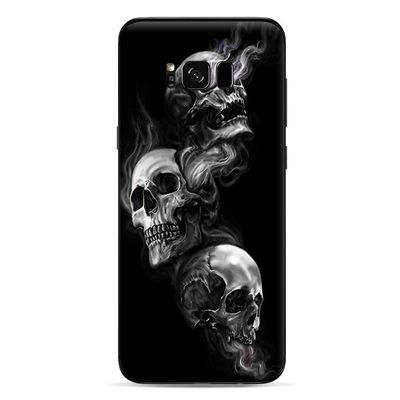 Skins for Samsung Galaxy S8 Skin Decal Vinyl Wrap - Decal Stickers Skins Cover -Glowing Skulls in Smoke