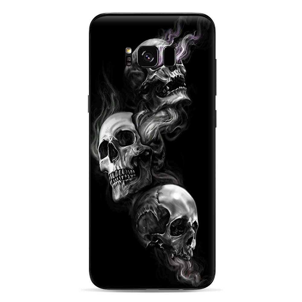 Skins for Samsung Galaxy S8 Skin Decal Vinyl Wrap - Decal Stickers Skins Cover -Glowing Skulls in Smoke