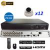 16CH 5in1 (IP, TVI, AHD, CVI, Analog CVBS) Surveillance DVR + 2MP 1080P 2.8mm Fixed Lens Dome Camera (with 3TB HDD, 12x 2MP 2.8mm Dome Camera) view 1