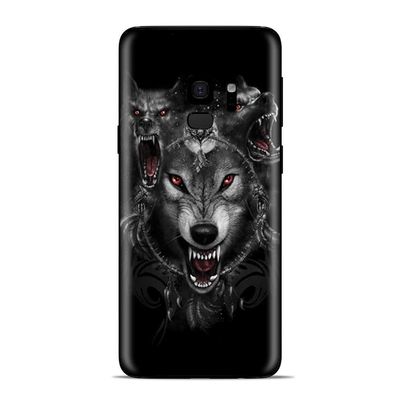 Skins for Samsung Galaxy S9 Skin Decal Vinyl Wrap - Decal Stickers Skins Cover -Angry Wolves Pack Howling