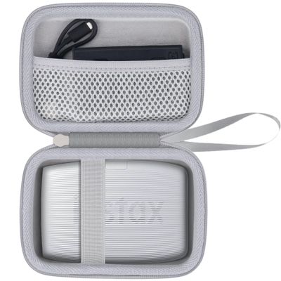 co2CREA Hard Travel Case Replacement for Fujifilm Instax Mini Link 3 2 1 Smartphone Printer (Ash White Case + Inside White)