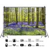 DORCEV 5x3ft Spring Forest Natural Landscape Backdrop Sunlight Blueblls Flowers Green Tree Forest Photography Backdrop Springtime Outdoor Camping Wedding Holiday Trip Adults Kids Photo Studio Props view 2