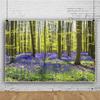 DORCEV 5x3ft Spring Forest Natural Landscape Backdrop Sunlight Blueblls Flowers Green Tree Forest Photography Backdrop Springtime Outdoor Camping Wedding Holiday Trip Adults Kids Photo Studio Props view 3
