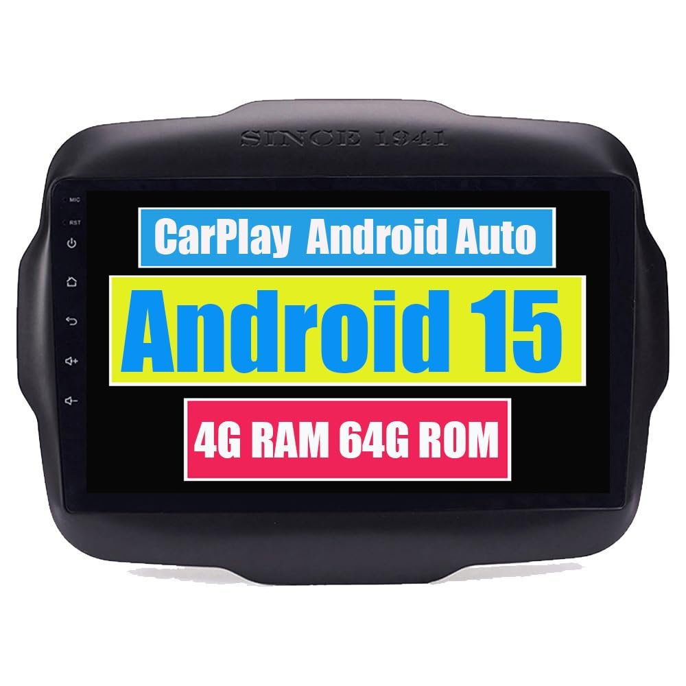 RoverOne Car Stereo Bluetooth Radio GPS Navigation Multimedia Head Unit for Jeep Renegade 2016 2017 2018 with Touch Screen Android DSP MirrorLink