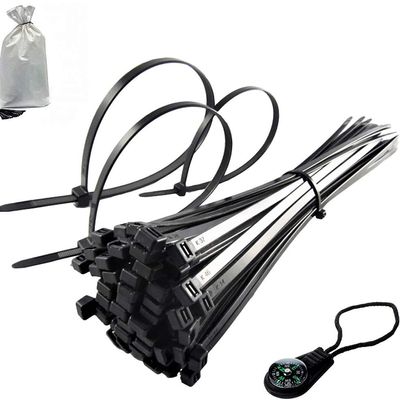 400 Black Cable Ties -Self Locking Zip Ties, Cable Tidy, Heavy Duty, Garage, Workshop, MAILING Bags, 250mm x 4.8mm (4 Packs of 100)