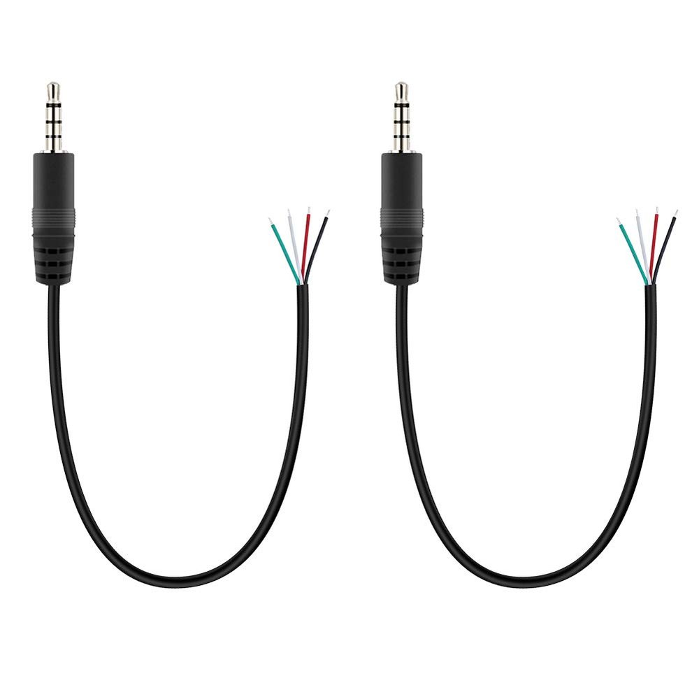 Fancasee 2-Pack 2.5mm Male Plug to Bare Wire Pigtail TRRS Stereo 2.5mm Jack Connector Adapter Repair Audio Cable for Headphone Headset Earphone Microphone