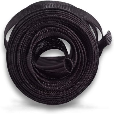 (100ft x 1/2") Cable Sleeve, PET Expandable Braided Sleeving Wire Sleeve Black Cable Wrap for HiFi Audio and Video Headphone Cable Management Protect Cat from Chewing Cords