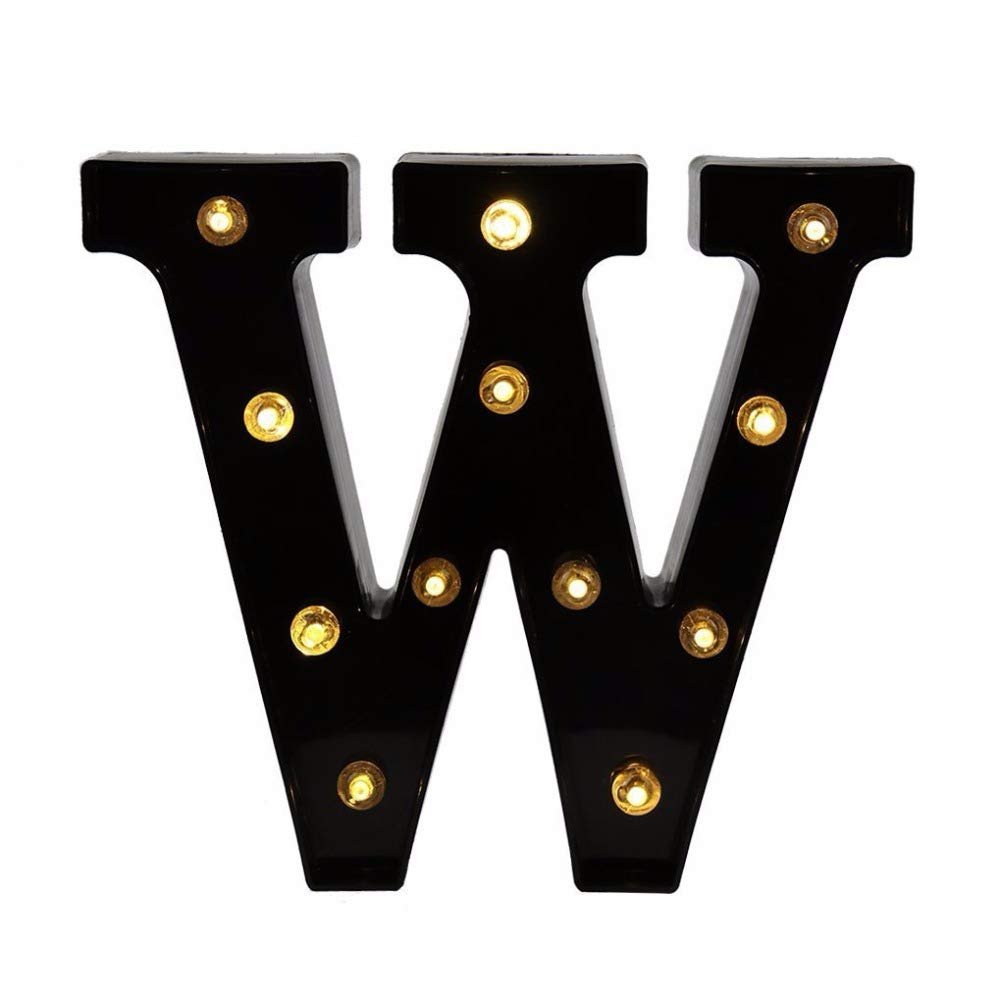 Ulalaza Black & White LED Light Up Sign 2xAA Battery Powered Letter Marquee for Wedding Birthday Party Christmas Lamp Night Light