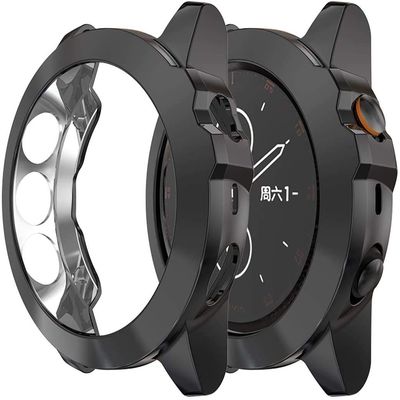 Compatible for Garmin Fenix 5X & Garmin Fenix 5X Plus Watch Accessories Protector Case Soft TPU Shock Proof Scratch Resistant Cover Ultra Thin Protector Shell Bumper (Black)