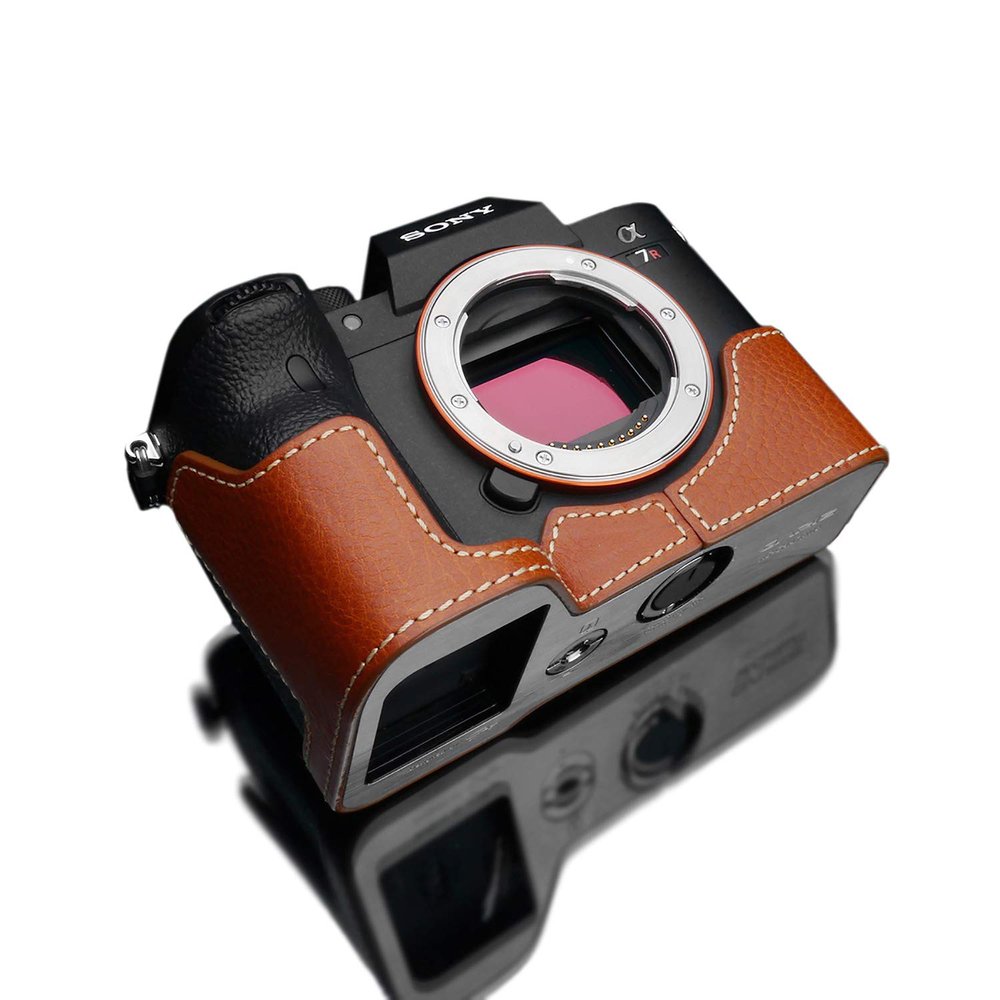 GARIZ Genuine Leather Camera Case for Sony 7R IV XS-CHA7RM4CM Camel