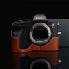 GARIZ Genuine Leather Camera Case for Sony 7R IV XS-CHA7RM4CM Camel view 3