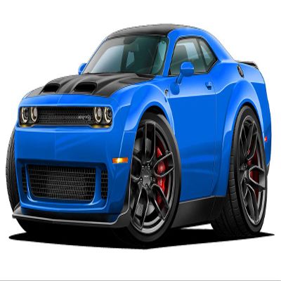 2019 Challenger Wide Body Cartoon Cars 3ft Long (36" Long) Vinyl Reusable Movable Fun Stickers for Boys Classic Cartoon Cars Home Decor