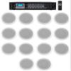 Rockville CC65T White Bundle: (7) Pairs of 6.5" 2-Way Ceiling Speakers, RCS180-6 180-Watt 6-Zone 70V Amplifier with Bluetooth/USB/SD, for Commercial/Restaurant, 8-Items view 1