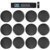 Rockville 6-Zone Amplifier+(12) 8" 2-Way Black Ceiling Speakers for Restaurant view 1
