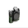 90D Camera Case, BolinUS Handmade Genuine Real Leather Half Camera Case Bag Cover for Canon Eos 90D Camera Bottom Opening Version + Hand Strap (Green) view 2