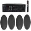 Rockville RCS80-1 Bundle: 60-Watt 70V Commercial Bluetooth Amplifier, (4) CC80T 8 in 70V Ceiling Speakers, for Restaurants Bars Offices, 5-Items view 1