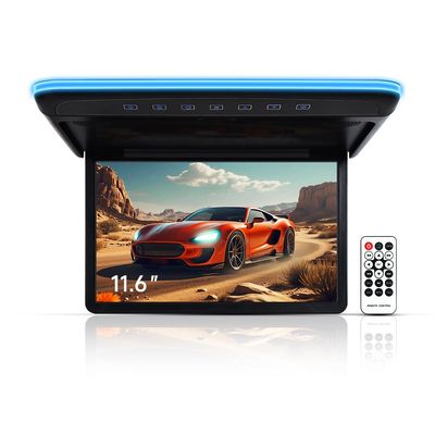 11.6 inch Car Overhead Monitor That Features a 1080P HD Digital TFT Wide Screen Ultra Thin, roof Mounted flip Down Player Equipped with HDMI IR FM and USB