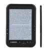 6'' Portable E-Paper with 800x600 Resolution+Audio Player, E-Reader E-Book Reader with Electronic Ink Screen Available in 29 Languages with A Pair of Headphone and Leather Case, 16/8/4GB(Black 8G) view 1
