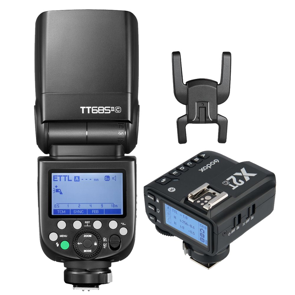 Godox TT685II-C E-TTL II GN60 2.4GHz Wireless HSS 1/8000s Flash Speedlite with X2T-C Wireless Flash Trigger Transmitter Compatible for Canon EOS Series Cameras