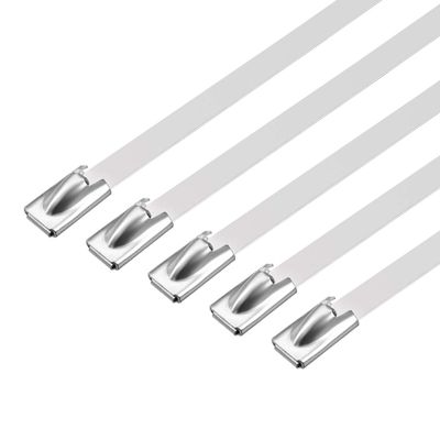 uxcell 26 Inch Stainless Steel Cable Zip Ties 0.18 Inch Width Metal Exhaust Wrap 10pcs